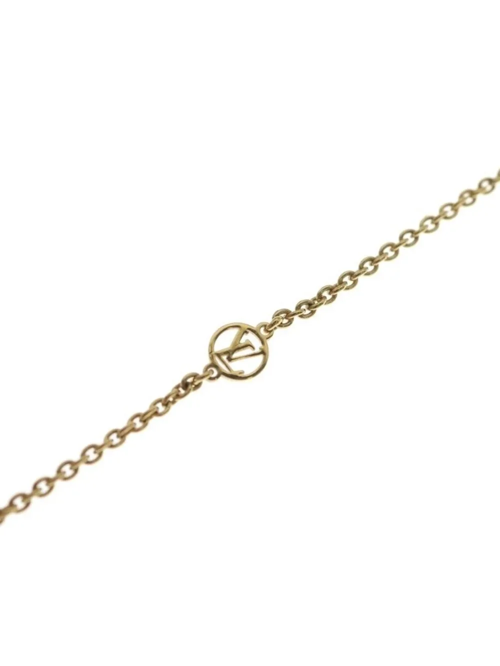 Louis Vuitton Collier Essential V Perlee Pendant Chain Gold